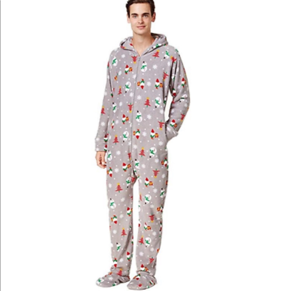 Men’s christmas footie onesie.
